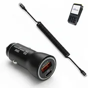 38W Dejavoo P17 Car Charger with USB-C Coiled Cable | Agoz