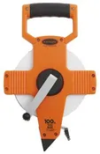 100' Fiberglass/Nylon Coated Steel Tape Measurer with Hook