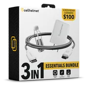 3 Pack Bundle - Device Universal - Liquid Glass $100, 30 watt PD block, 6' Braided C-C Cable