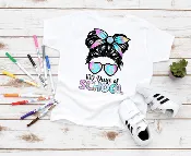 100 Days of School DTF Transfer – Cute Bow & Heart Glasses Ready to Press