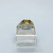 14K Emerald Cut Peridot Ring with Diamond Accents