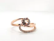 14K, rose gold, Morganite and diamond fashion ring.