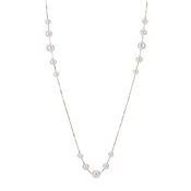 14K Long Pearl Station Necklace