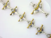 BR020 Whale Tail Bracelet with Nuggets Silver