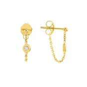 0.05 CTW Diamond Huggie Earrings in 14K Yellow Gold