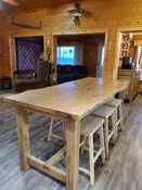 Live Edge Counter Height White Oak | Minnesota Farmhouse Custom Dining Tables and Furniture