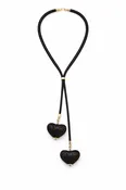 Artisanal Double Heart Barro Negro Necklace