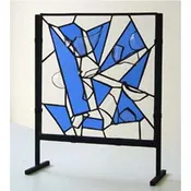 Abstract Blue Stained Glass Stand