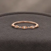 10K Rose Gold 0.05 CTW Lab-Grown Diamond Milgrain Band