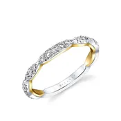 14K Two Tone 0.40ct. Round Full Anniversary Women's Wedding Band