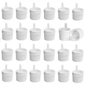 12 pcs 18/415 White Plastic Tamper Evident Caps with Orifice Droppers for Essential Oil Bottles