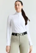 70degrees Camo Lace Bib Long Sleeve Show Shirt – White / White