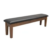 48" Walnut Wood Upholstered Shaker Heavy Leg Bench | CO-BLK