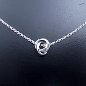 #37295 Zina Sterling Silver Rolling Rings Pendant &amp;amp; Chain Necklace