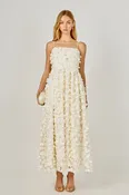 3D Floral Sleeveless Midi Dress