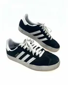 Adidas Size 6.5 Black/White Lace-Up Suede Shoes Sneakers