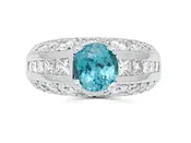 Blue Zircon Thick Cocktail Ring