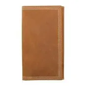 3D Belt Brown Triple Stitch  Wallet ~ Checkbook
