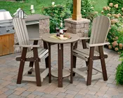 60” Round Poly Table With 4 Fanback Chairs