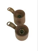 1960s Scandinavian Modern Teak &amp;amp; Raffia Candleholders Sweden