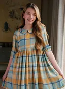 Annabel Plaid Dress- Harvest Plaid