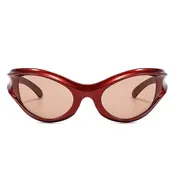 89176 - Sleek Wraparound Y2K Bold Futuristic Oval Wholesale Sunglasses