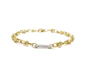14k Bi-color Paperclip Bracelet