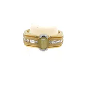 14K Yellow Gold Chrysoberyl Cabochon Diamond Men’s Ring — David Reynolds Jewelry and Coin