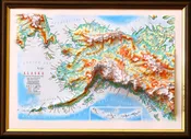 Alaska Raised Relief Map, Gift size (12″ x 9″)
