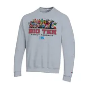 Champion Big Ten Mens Ash Family Portrait Long Sleeve Crew Sweatshirt
