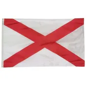 Alabama State Flag 2×3 ft. Nylon SolarGuard Nyl-Glo 100% Made in USA to Official State Design Specifications.