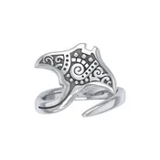 Aboriginal Manta Ray Sterling Silver Spoon Ring