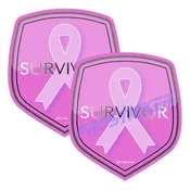 Breast Cancer Survivor Ribbon Decal (One) 3" 2 Pack ProSticker 2526 2PK (2)