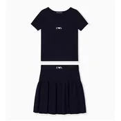 Armani Baby - Baby Girl Short Sleeve Pleated Dress, Navy