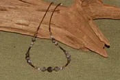 Botswana Agate Half-Moon Design Necklace 15"