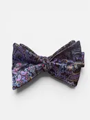2 3/4" Paisley Print Italian Silk Bow Tie- Purple Mutli