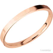 2 mm wide Flat 14K Rose Gold band.