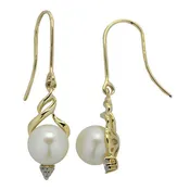 10KT Yellow Gold Freshwater Pearl Earring