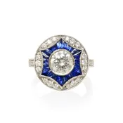 Art Deco Sapphire & Diamond Ring