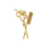 18k Gold Plated Stylist Tools Charm