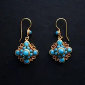 Turquoise Mandala Dangle Earrings