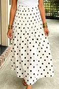 Beige Polka Dot Maxi Skirt