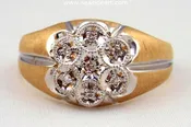 14K Two-tone Gold Diamond Man's Ring