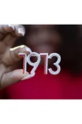 1913 Pearl & Color Stone Lapel Pin