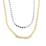 18K Flat Rhodium Filled Ball Disc Chain