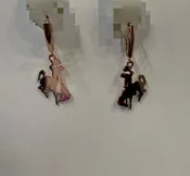 Cowboy Small Flat Design Earrings 14k Gold