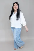 Addison HR Pleated Wide Leg Jeans