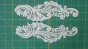 Embroidered Scrolls ~ Organza Pair