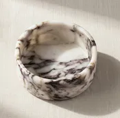 Calacatta Viola Marble Dog Bowl