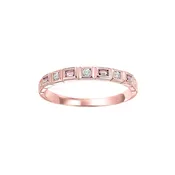 10Kt Rose Gold Diamond 1/10Ctw & Pink Tourmaline 1/7Ctw Ring